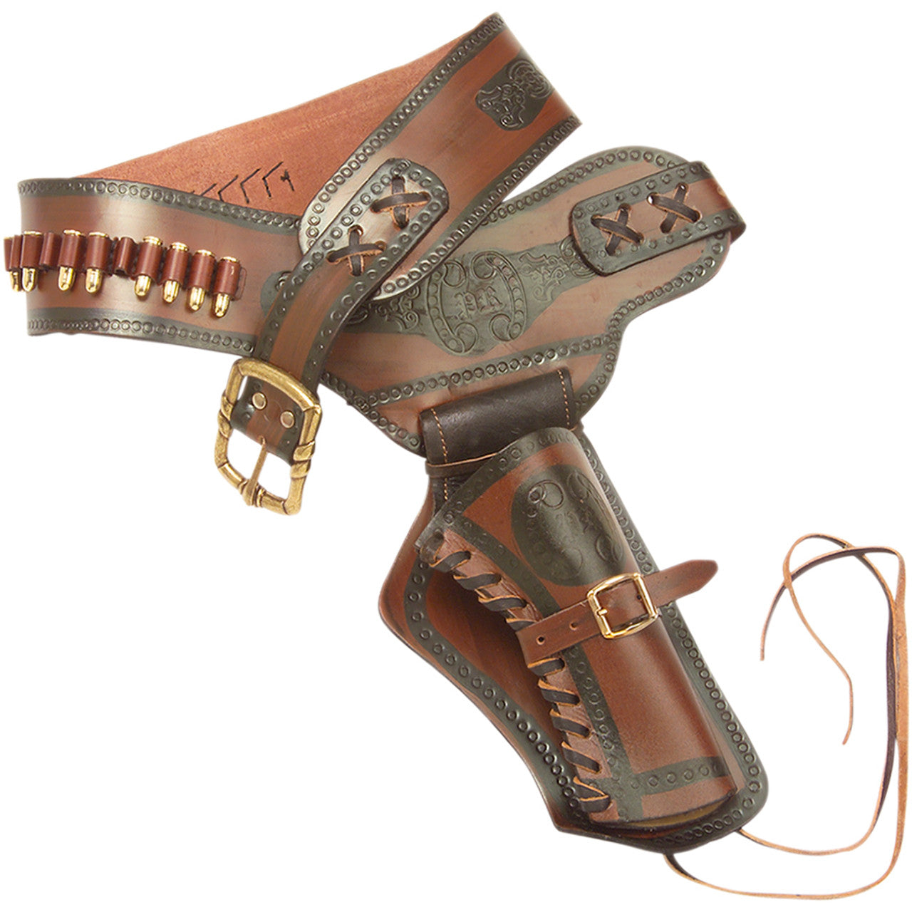 Old West Leather Holster With Replica Bullets