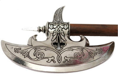 16th Century German Battle Axe – Nickel Finish