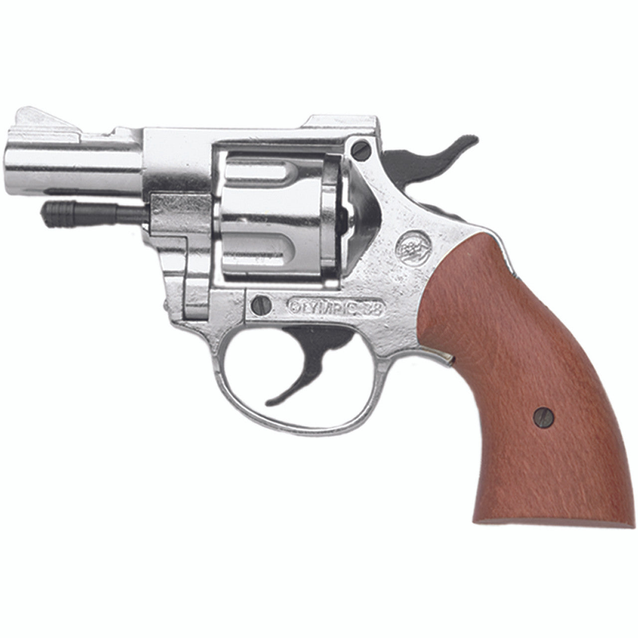 Nickel Finish Olympic 9mm Blank Firing Revolver