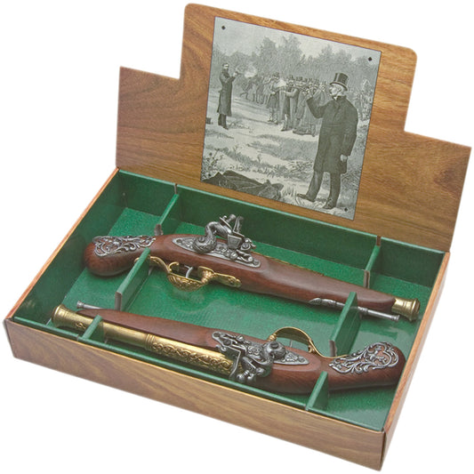 Colonial Replica British Dueling Flintlock Boxed Set – Non-Firing