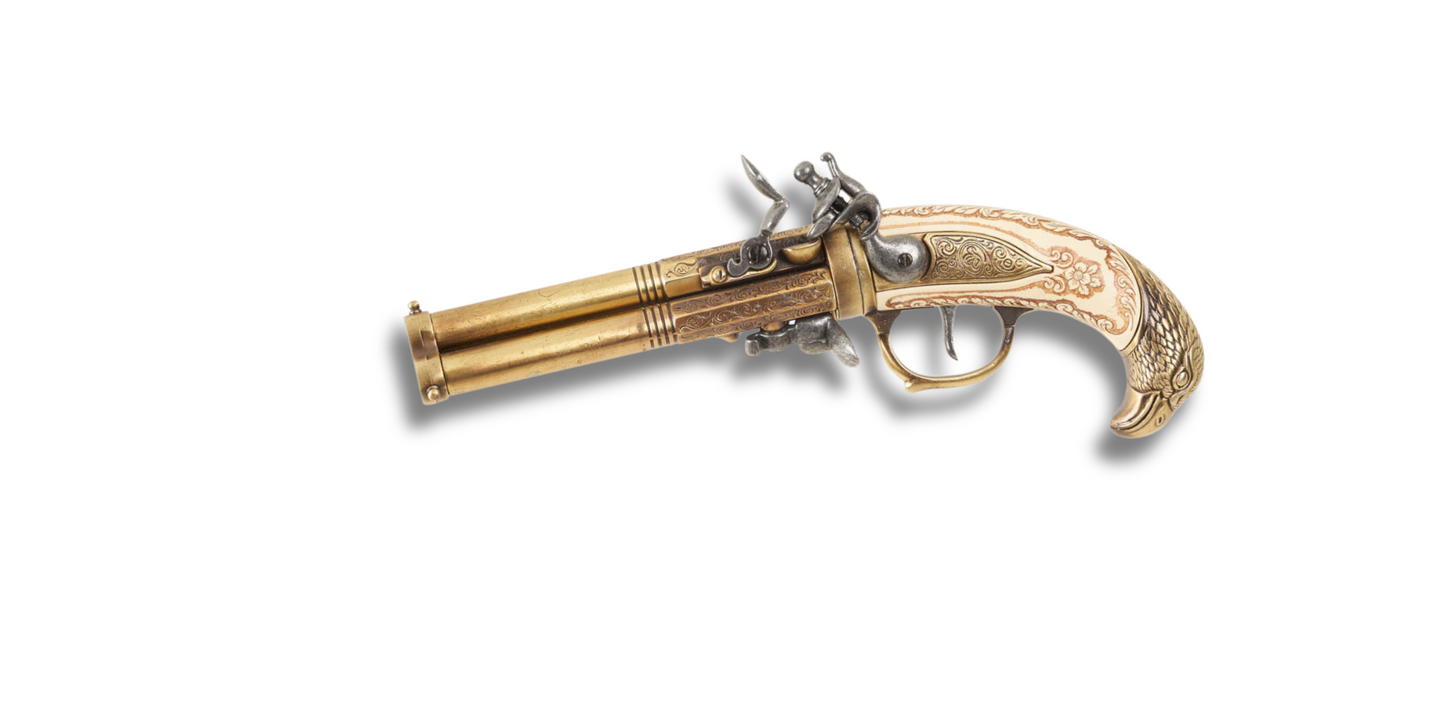 Triple Barrel Flintlock Gun Replica